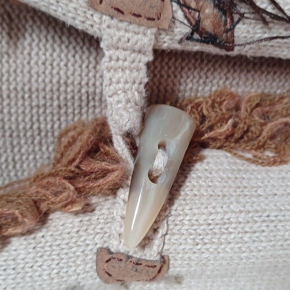 Safari Knit Faux Fur Animal Print Spots Stripes Sequins & Fringe Long Sweater - Picture 7 of 10